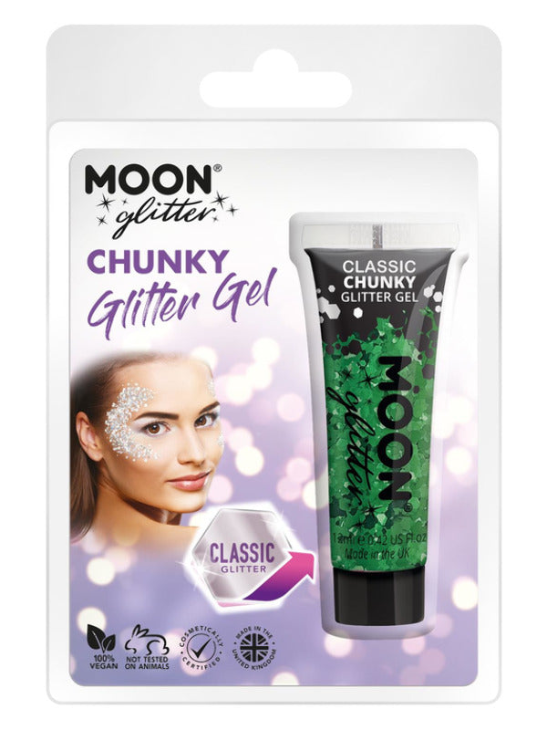 Moon Glitter Classic Chunky Glitter Gel, Green Dress Loud