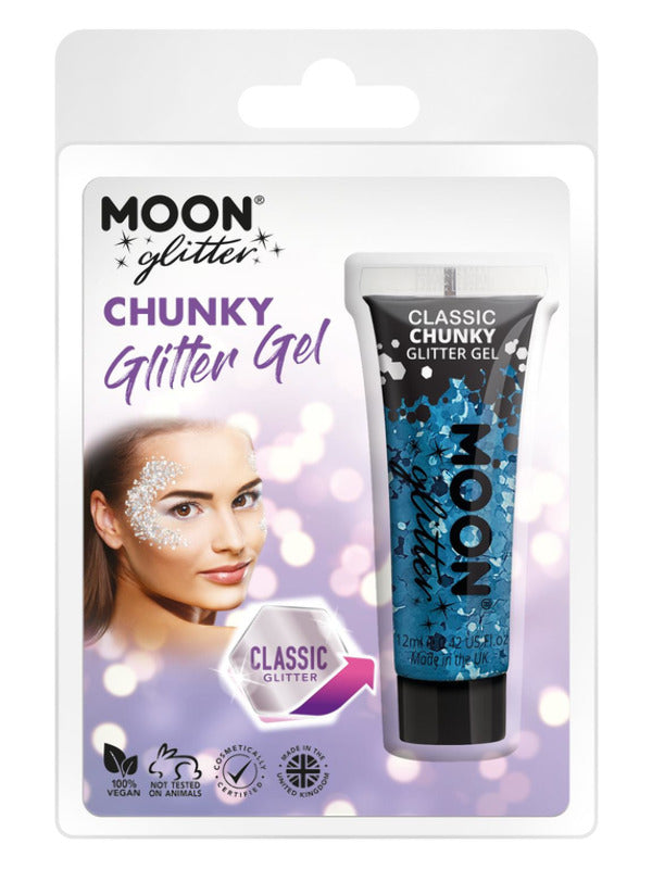 Moon Glitter Classic Chunky Glitter Gel, Blue Dress Loud
