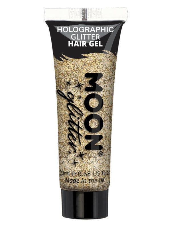 Moon Glitter Holographic Glitter Hair Gel, Gold Dress Loud