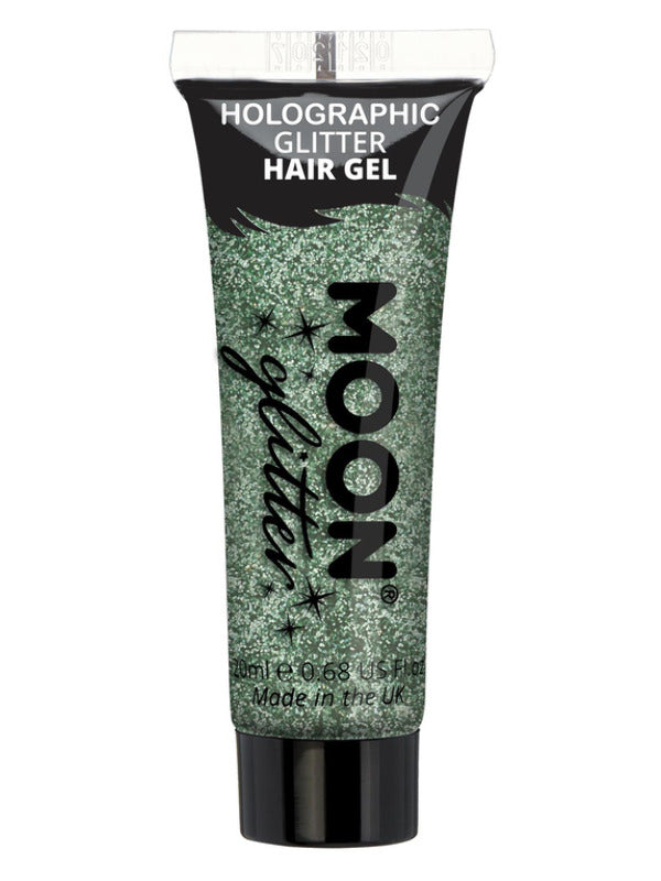 Moon Glitter Holographic Glitter Hair Gel, Green Dress Loud