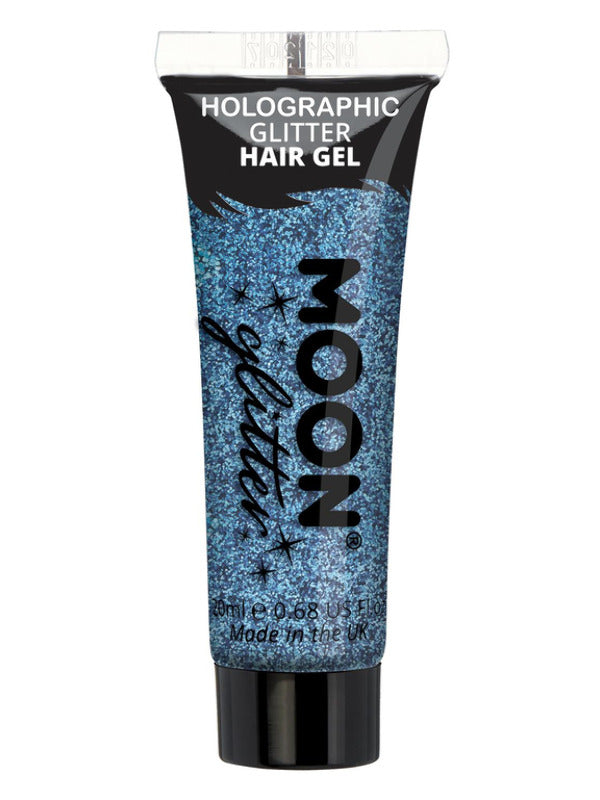 Moon Glitter Holographic Glitter Hair Gel, Blue Dress Loud
