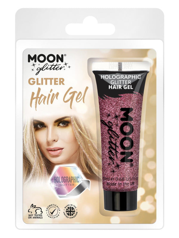 Moon Glitter Holographic Glitter Hair Gel, Pink Dress Loud