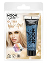 Moon Glitter Holographic Glitter Hair Gel, Blue