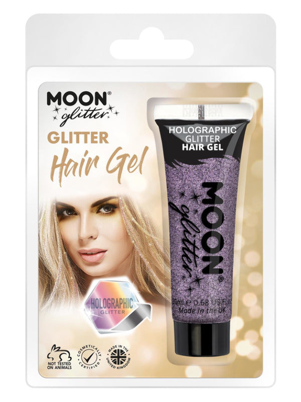 Moon Glitter Holographic Glitter Hair Gel, Purple Dress Loud