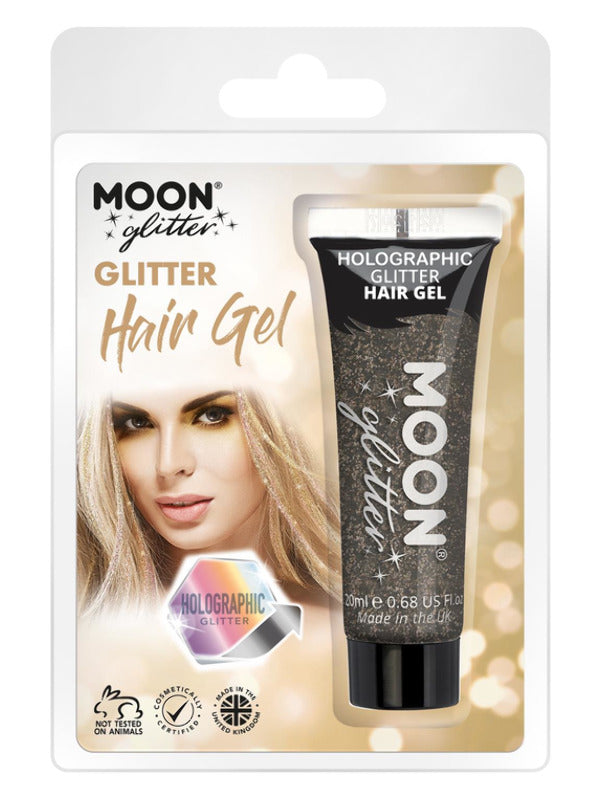 Moon Glitter Holographic Glitter Hair Gel, Black Dress Loud