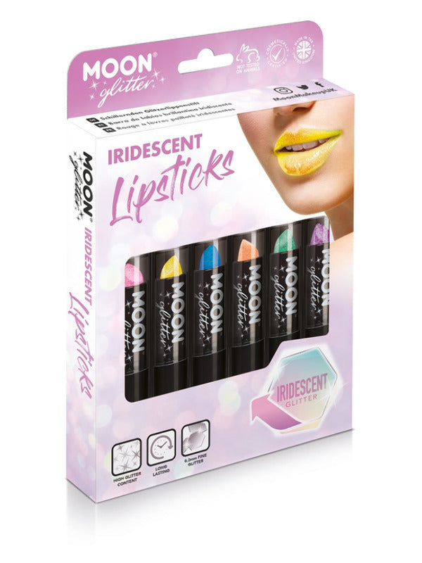 Moon Glitter Iridescent Glitter Lipstick, Assorted Dress Loud