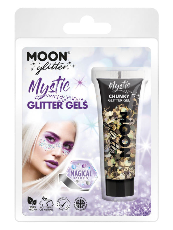 Moon Glitter Mystic Chunky Glitter Gel, Clamshell Dress Loud