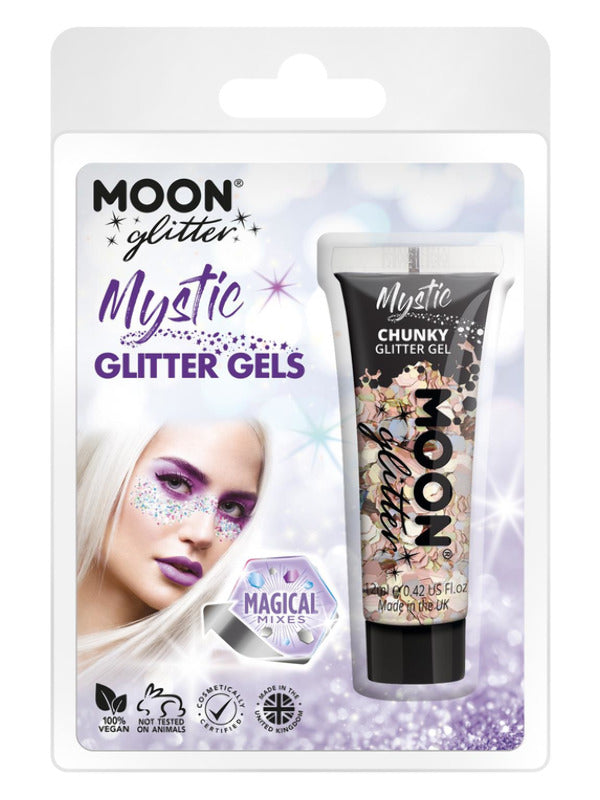 Moon Glitter Mystic Chunky Glitter Gel, Clamshell Dress Loud