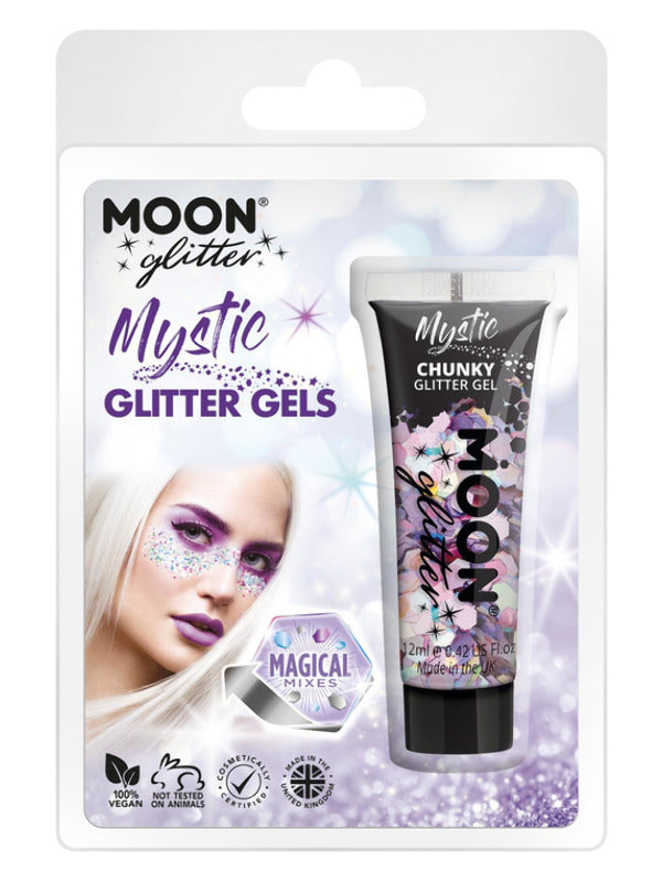 Moon Glitter Mystic Chunky Glitter Gel, Clamshell Dress Loud