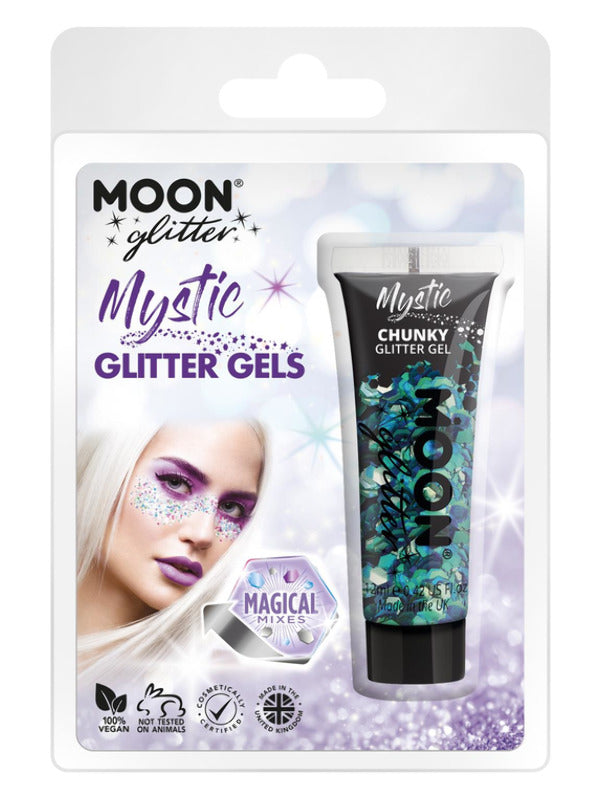 Moon Glitter Mystic Chunky Glitter Gel, Clamshell Dress Loud