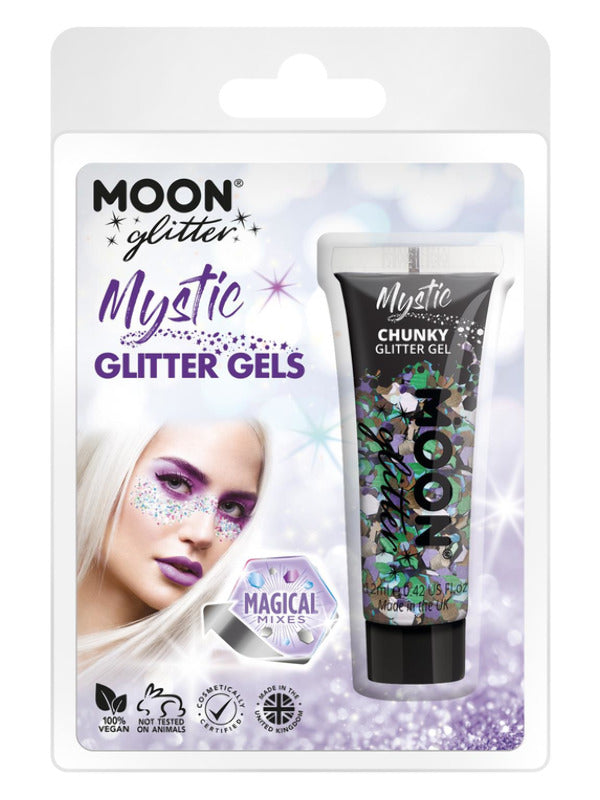 Moon Glitter Mystic Chunky Glitter Gel, Clamshell Dress Loud