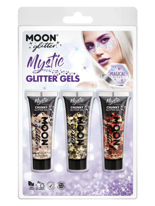 Moon Glitter Mystic Chunky Glitter Gel, Clamshell Dress Loud