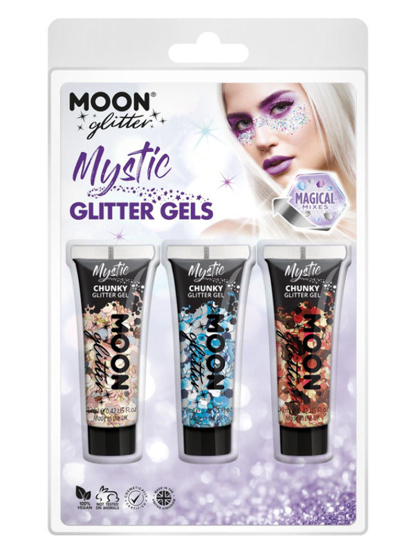 Moon Glitter Mystic Chunky Glitter Gel, Clamshell Dress Loud
