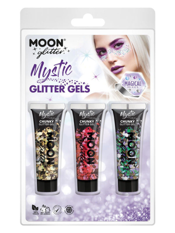 Moon Glitter Mystic Chunky Glitter Gel, Clamshell Dress Loud