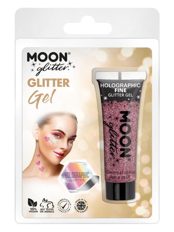 Moon Glitter Holographic Fine Glitter Gel, Pink Dress Loud