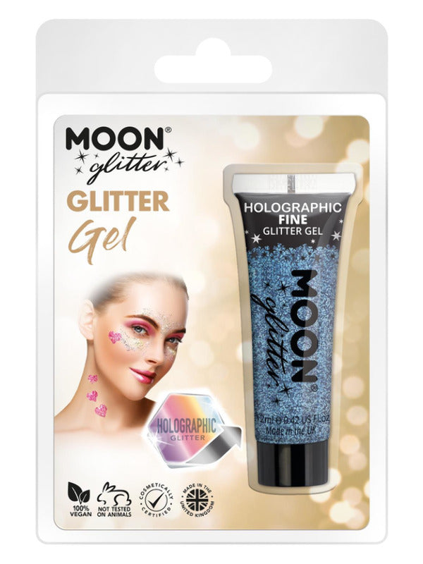 Moon Glitter Holographic Fine Glitter Gel, Blue Dress Loud