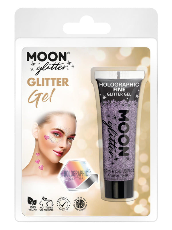Moon Glitter Holographic Fine Glitter Gel, Purple Dress Loud