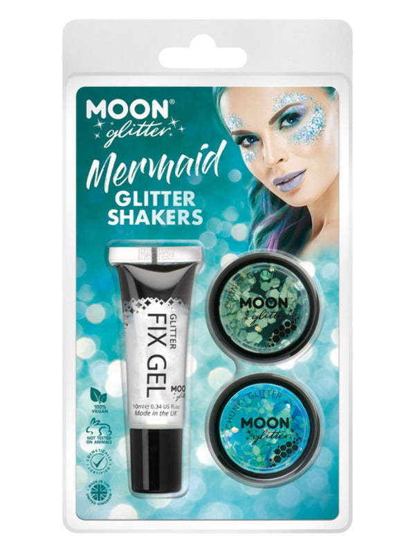 Moon Glitter Themed Clamshells, Blue Dress Loud
