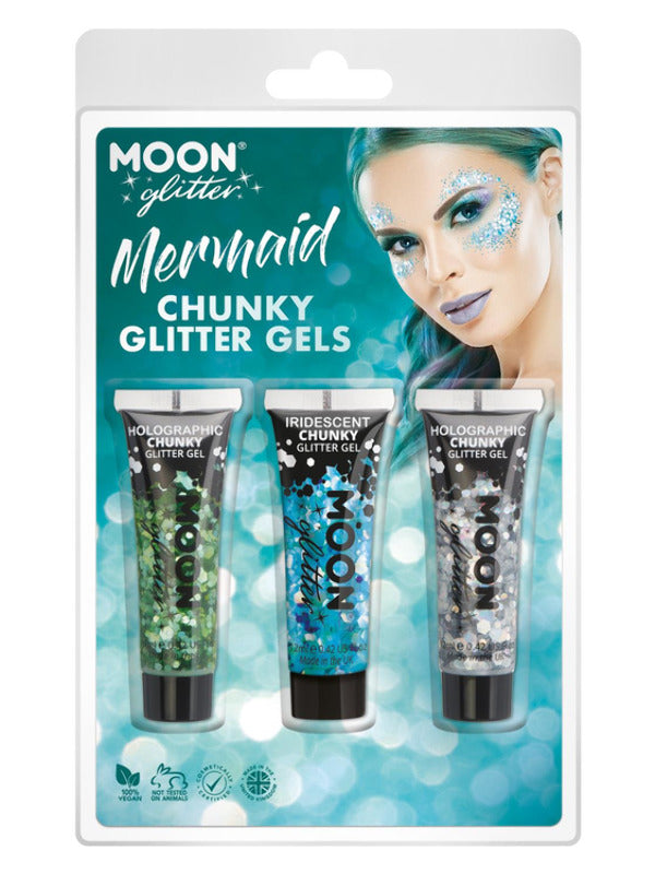 Moon Glitter Themed Clamshells, Blue Dress Loud