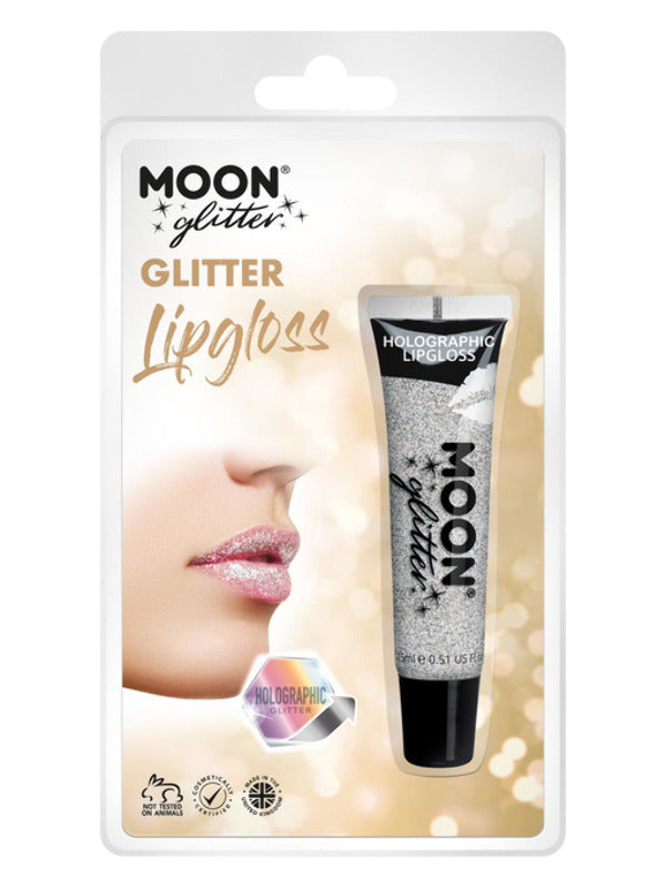 Moon Glitter Holographic Glitter Lipgloss, Silver Dress Loud
