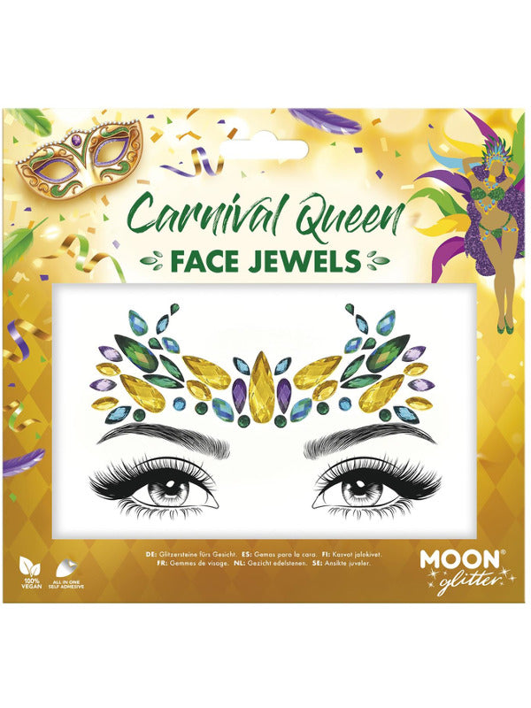 Moon Glitter Face Jewels, Carnival Queen Dress Loud