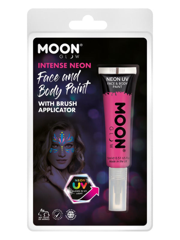 Moon Glow Intense Neon UV Face Paint, Hot Pink Dress Loud