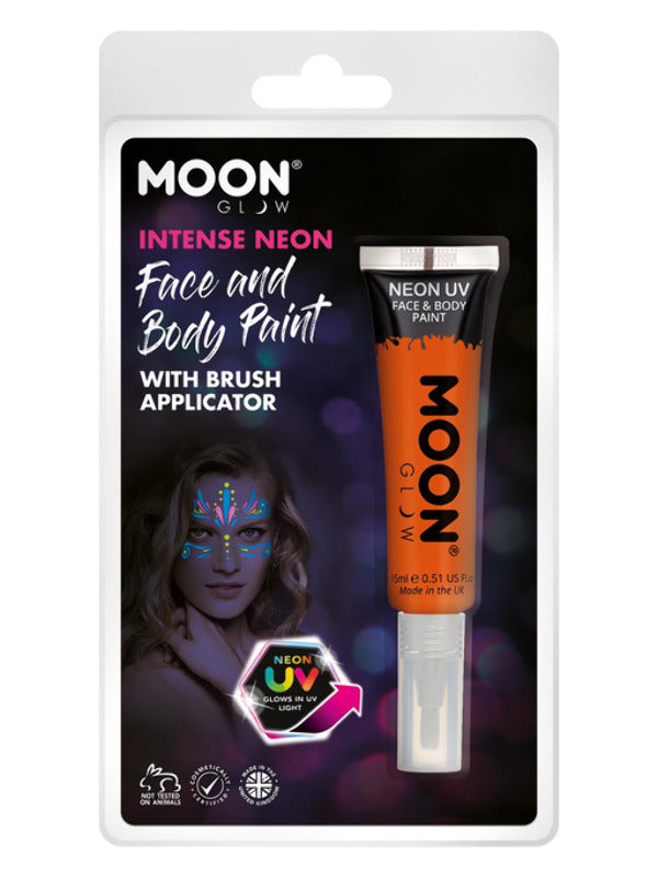 Moon Glow Intense Neon UV Face Paint, Orange Dress Loud