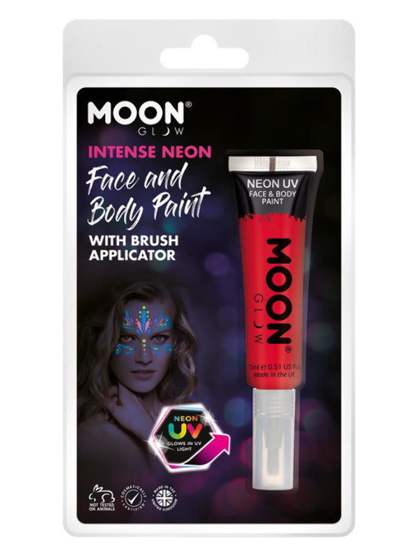 Moon Glow Intense Neon UV Face Paint, Red Dress Loud