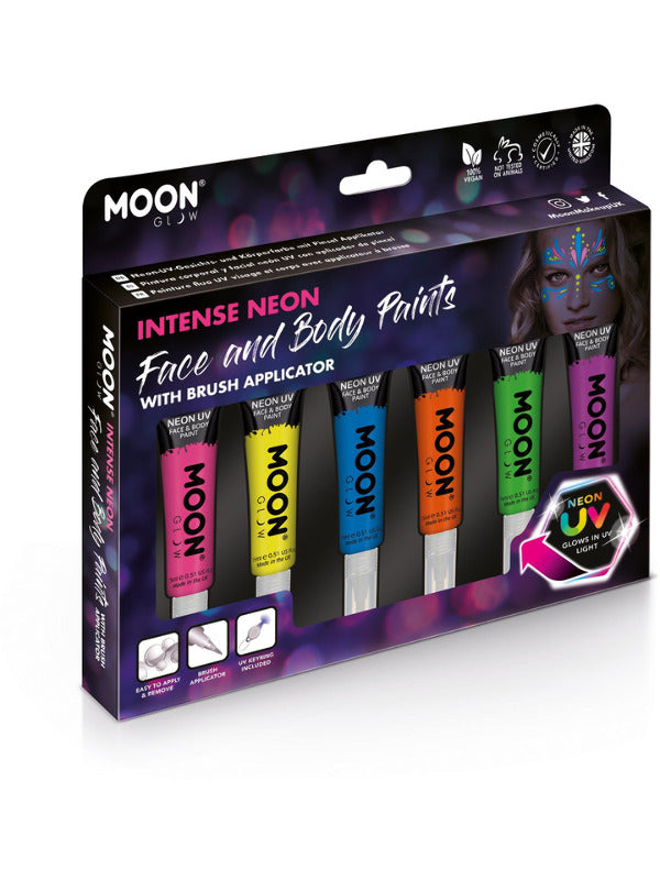 Moon Glow Intense Neon UV Face Paint, Assorted Dress Loud