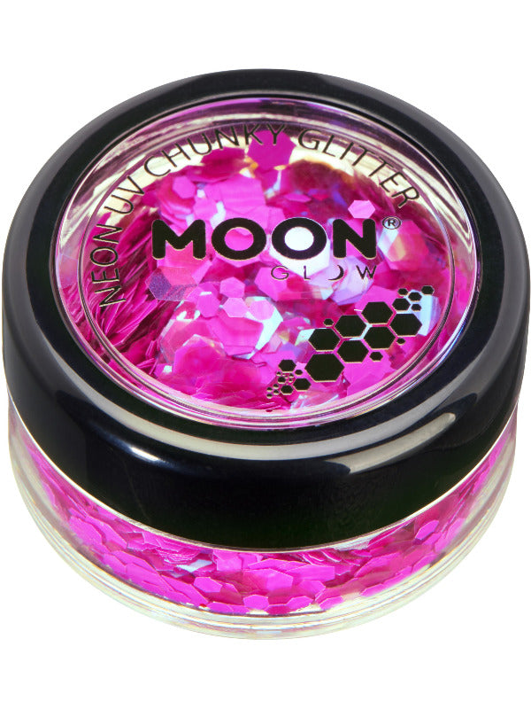 Moon Glow - Neon UV Chunky Glitter, Magenta Dress Loud