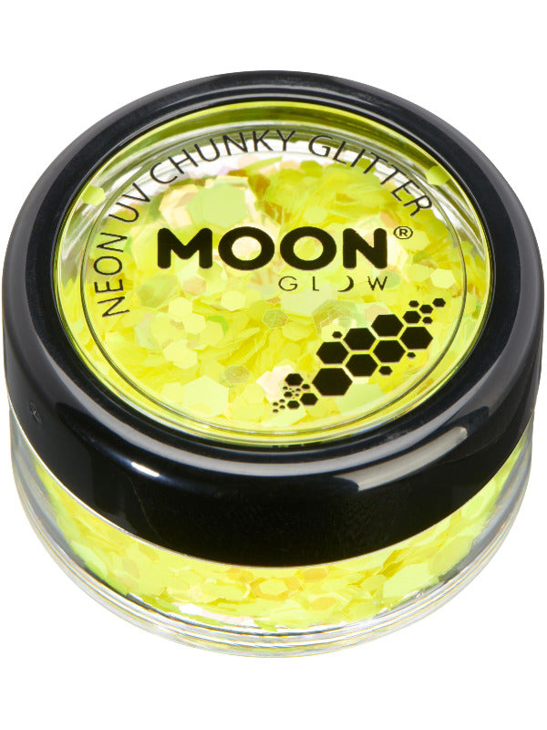 Moon Glow - Neon UV Chunky Glitter, Yellow Dress Loud