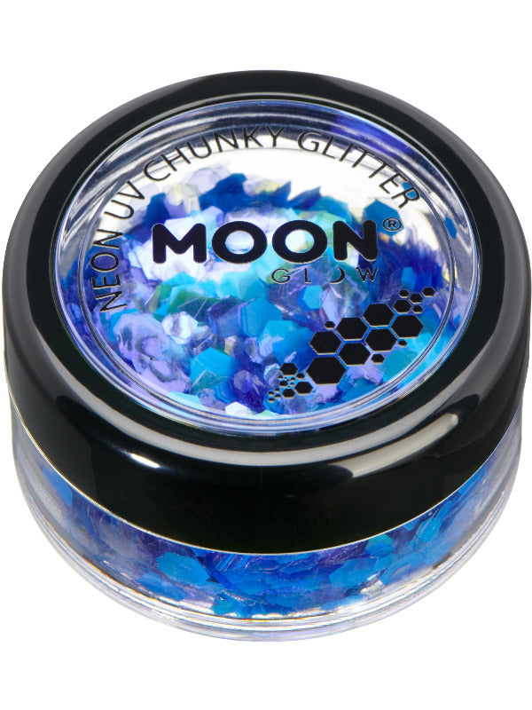 Moon Glow - Neon UV Chunky Glitter, Blue Dress Loud