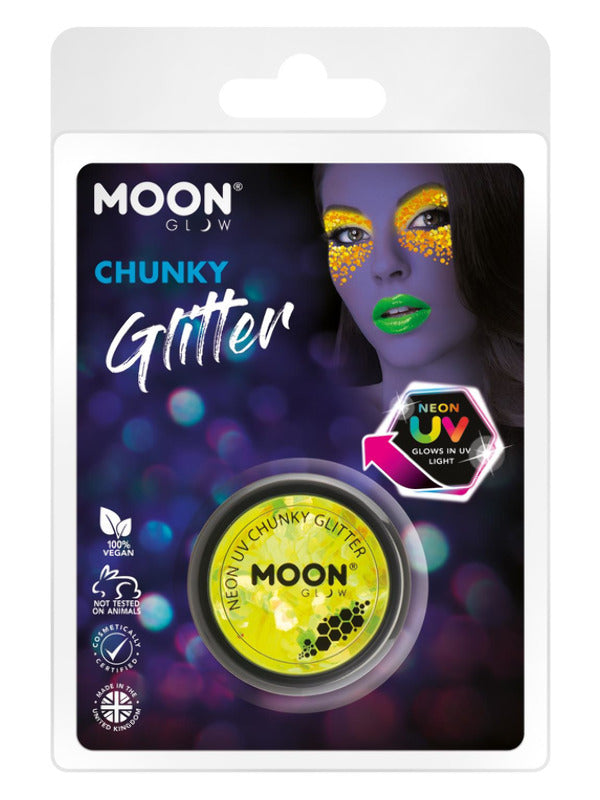 Moon Glow - Neon UV Chunky Glitter, Yellow Dress Loud