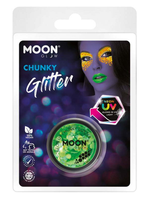 Moon Glow - Neon UV Chunky Glitter, Green Dress Loud