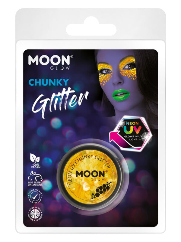 Moon Glow - Neon UV Chunky Glitter, Golden Dress Loud