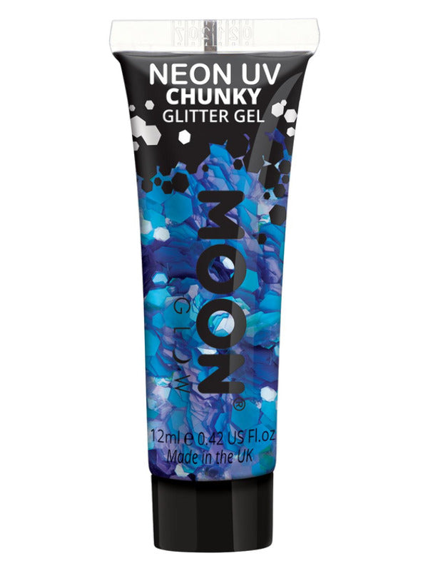 Moon Glow - Neon UV Chunky Glitter Gel, Blue Dress Loud