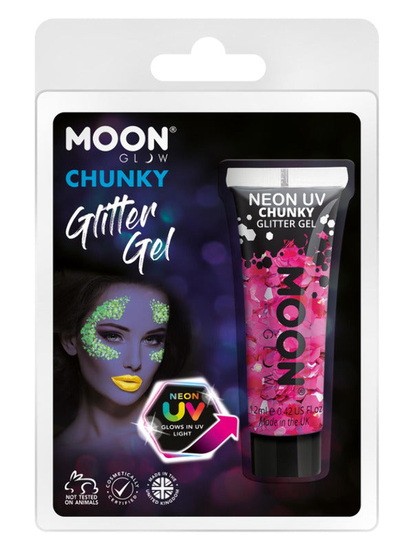 Moon Glow - Neon UV Chunky Glitter Gel, Magenta Dress Loud