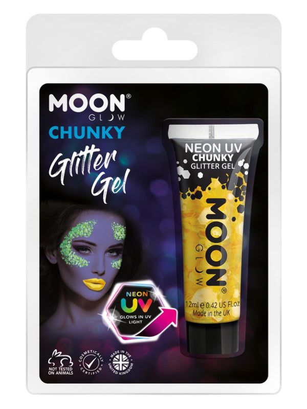 Moon Glow - Neon UV Chunky Glitter Gel, Golden Dress Loud