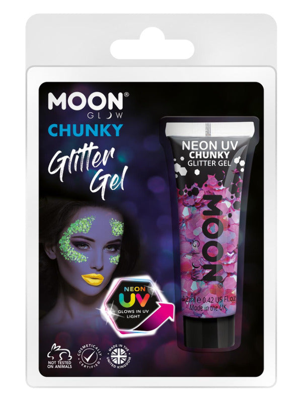 Moon Glow - Neon UV Chunky Glitter Gel, Purple Dress Loud