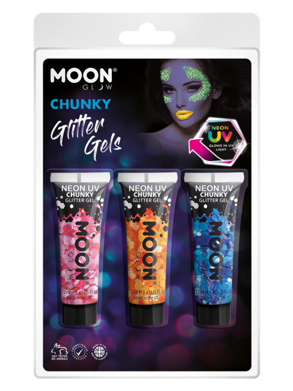 Moon Glow - Neon UV Chunky Glitter Gel, Dress Loud