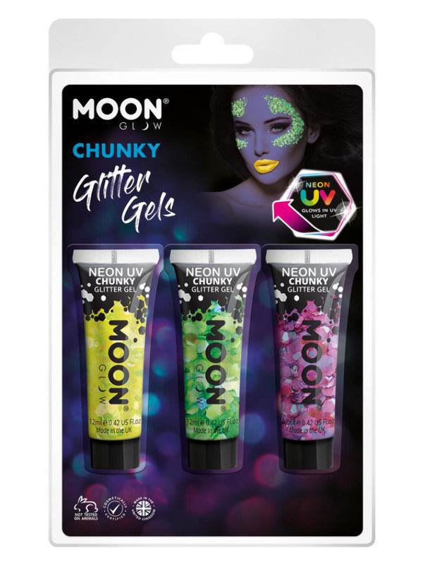 Moon Glow - Neon UV Chunky Glitter Gel, Dress Loud