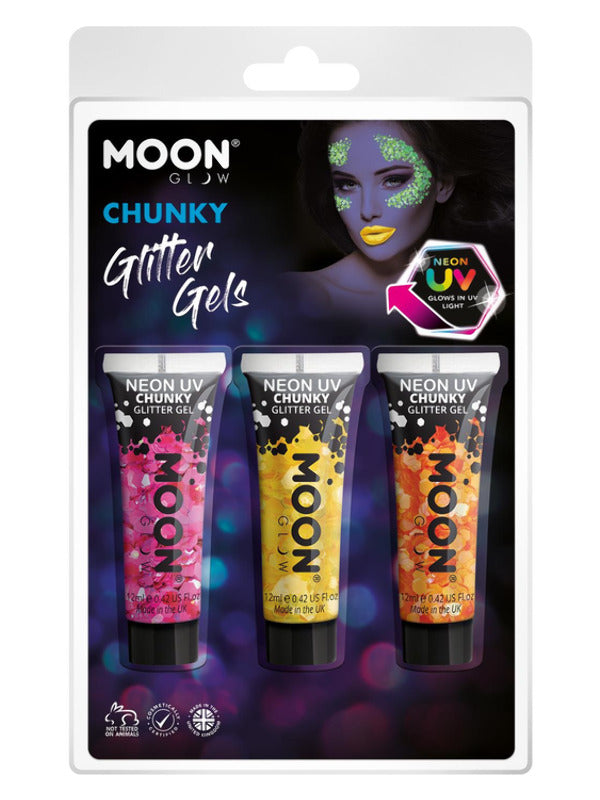 Moon Glow - Neon UV Chunky Glitter Gel, Dress Loud