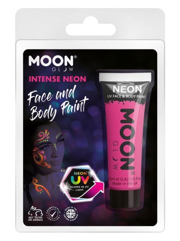 Moon Glow Intense Neon UV Face Paint, Intense Pink Dress Loud