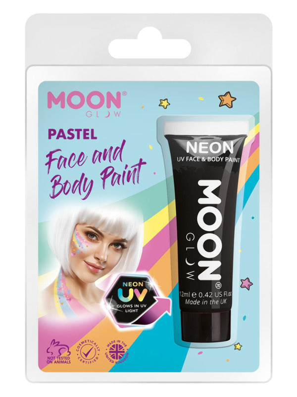 Moon Glow Pastel Neon UV Face Paint, Black Dress Loud