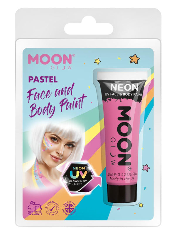 Moon Glow Pastel Neon UV Face Paint, Pastel Pink Dress Loud