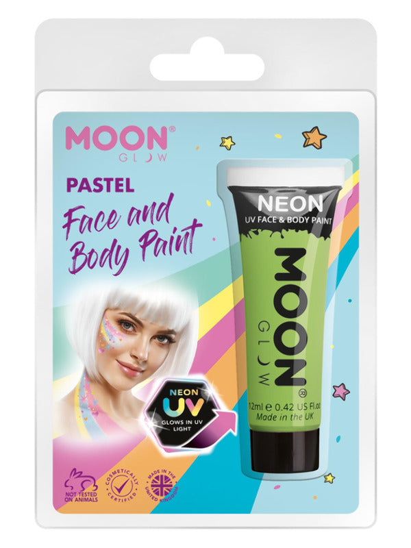Moon Glow Pastel Neon UV Face Paint, Pastel Green Dress Loud