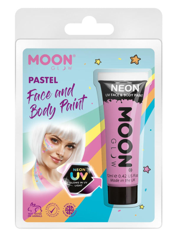 Moon Glow Pastel Neon UV Face Paint, Pastel Lilac Dress Loud