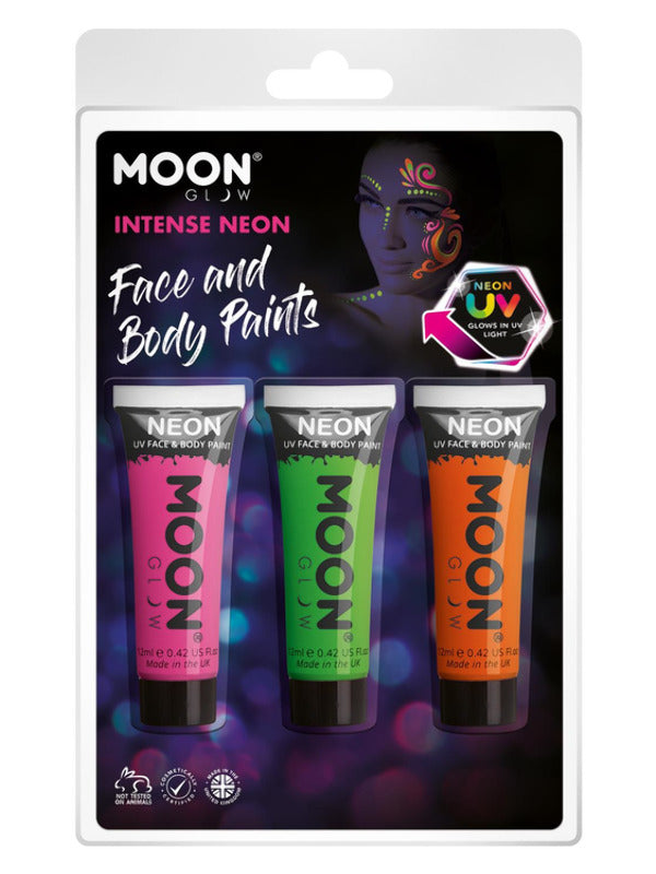 Moon Glow Intense Neon UV Face Paint, Hot Pink Dress Loud