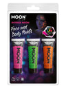 Moon Glow Intense Neon UV Face Paint, Hot Pink