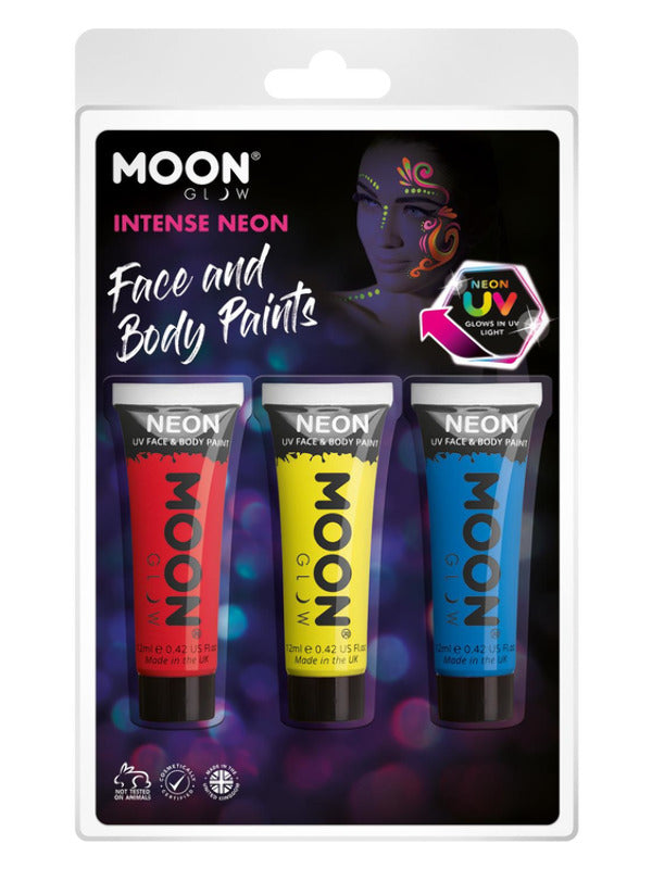 Moon Glow Intense Neon UV Face Paint, Red Dress Loud